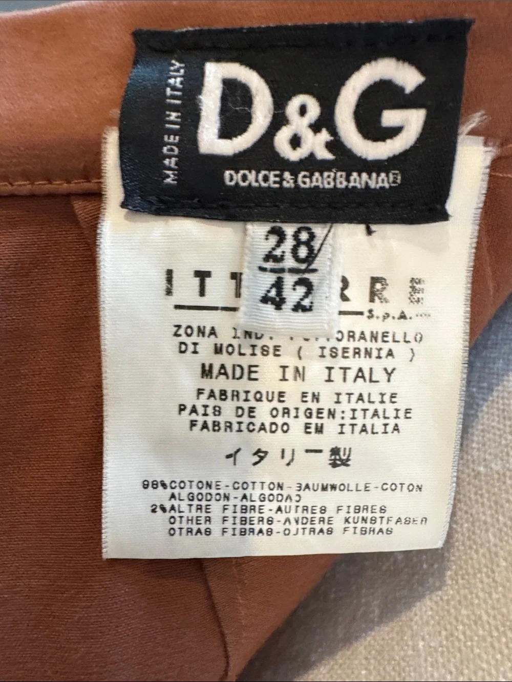 D & G Women's High-Waist Midi Pencil Skirt in Rust